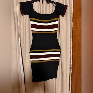 Striped Black Bodycon Dress